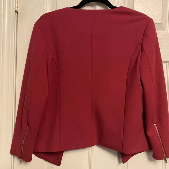 Le Chateau Magenta Blazer with gold zipper size Small - Picture 2 of 4